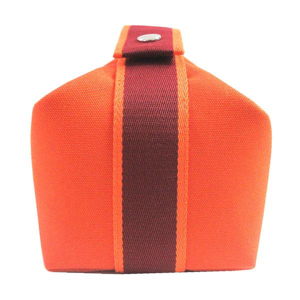 ≪新品≫ エルメス ブリッドアブラック PM オレンジ フー シルバー金具 ハンドバッグ ポーチ コットン キャンバスの画像