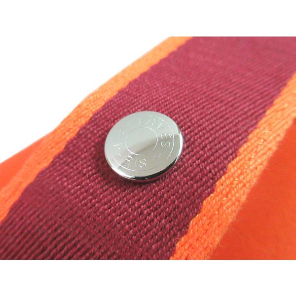 ≪新品≫ エルメス ブリッドアブラック PM オレンジ フー シルバー金具 ハンドバッグ ポーチ コットン キャンバスの画像