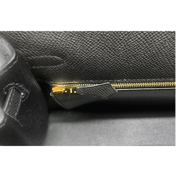 Kelly ≪新品≫エルメス ケリー 25 外縫い ヴォーエプソン 黒 ブラック