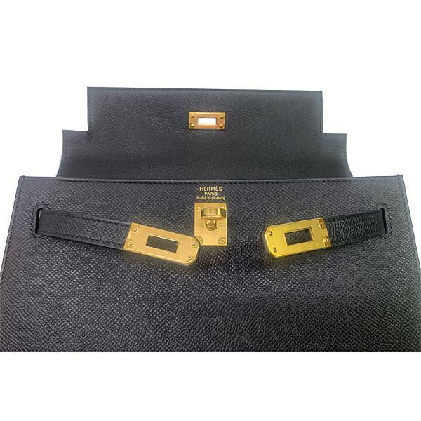 Kelly ≪新品≫エルメス ケリー 25 外縫い ヴォーエプソン 黒 ブラック