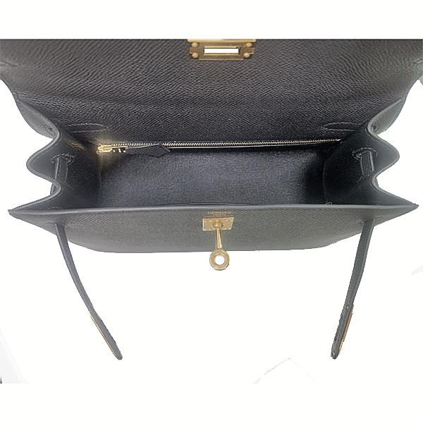 Kelly ≪新品≫エルメス ケリー 25 外縫い ヴォーエプソン 黒 ブラック