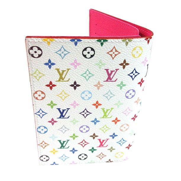 ≪ 新品 ≫ ルイヴィトン 村上隆 コラボ LV × TM パスポートカバー クーヴェルテュール・パスポール NM M14178 マルチカラー ブラン 白の画像