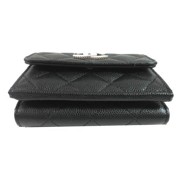 ≪新品≫シャネル スモール フラップ ウォレット 黒 ブラック BIG CCマーク シルバー金具 AP4328 B18713 94305 ミニ 三つ折り 財布の画像
