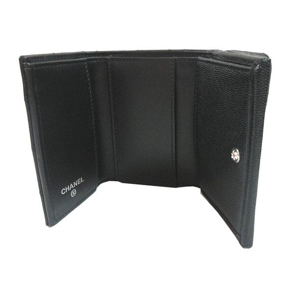 ≪新品≫シャネル スモール フラップ ウォレット 黒 ブラック BIG CCマーク シルバー金具 AP4328 B18713 94305 ミニ 三つ折り 財布の画像