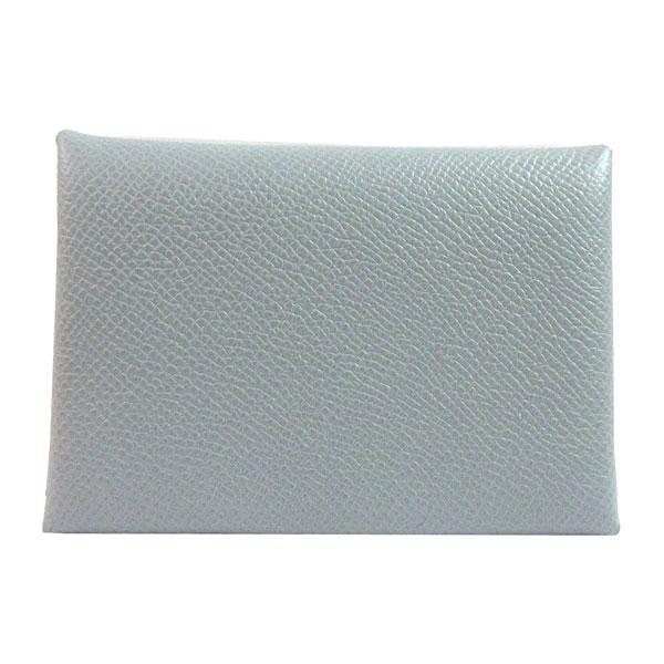 HERMES エルメス ヴォーエプソン カルヴィデュオ 名刺入れ U FM010 PM グレー HERMES - HERMES エルメス ヴォーエプソン カルヴィデュオ 名刺入れ U
