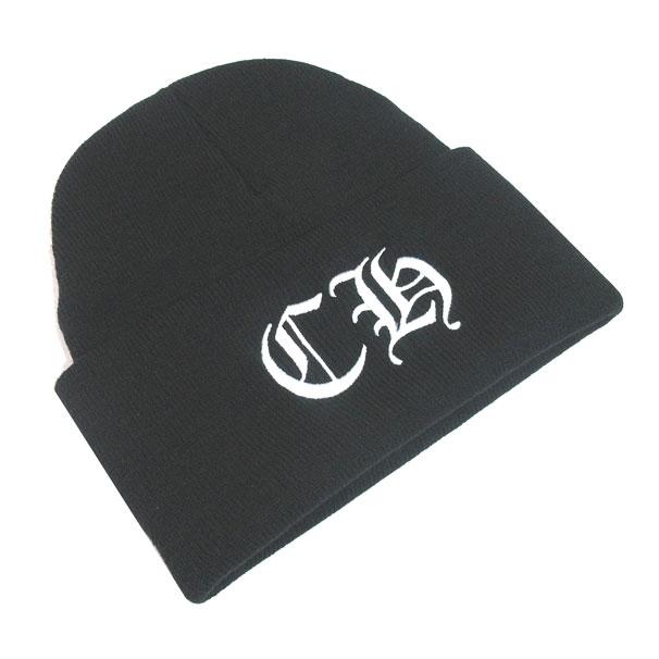 ≪ 新品 ≫ CHROME HEARTS クロムハーツ CHロゴ ワッチキャップ ニット帽 ブラック 黒 ビーニーの画像