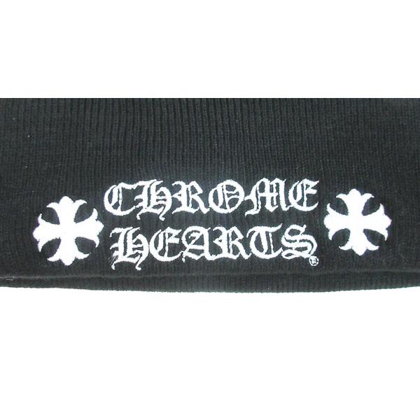 《新品》CHROMEHEARTS クロムハーツ フロントロゴ ワッチキャップ ニット帽 ブラック 黒 ビーニーの画像