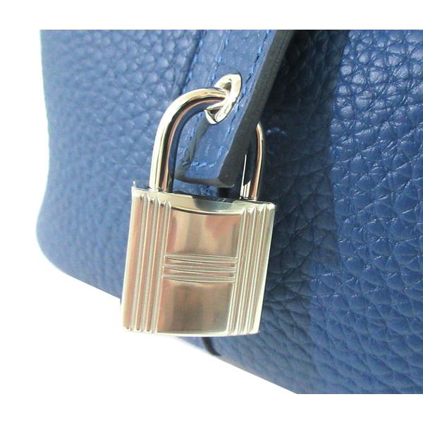 ピコタン ≪ 新品 ≫ エルメス ロック 18 PM ブルータイ シルバー金具 
