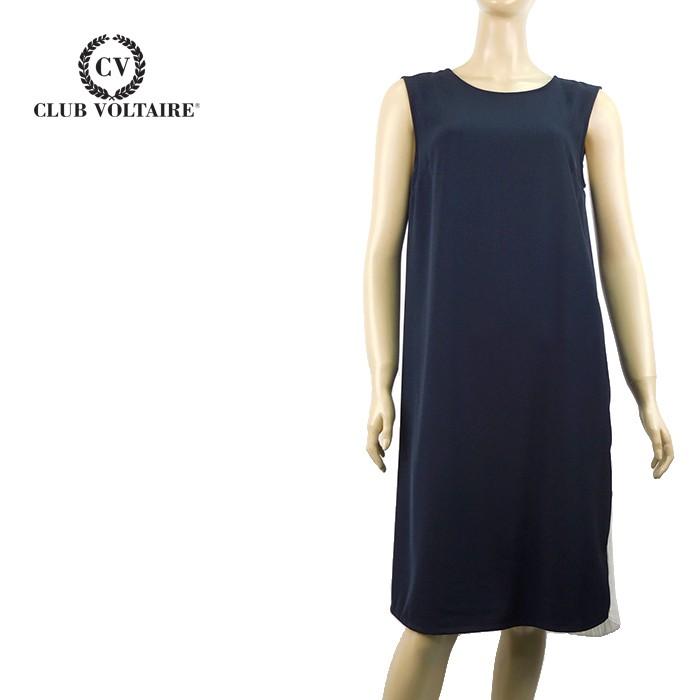 Club Voltaire クラブヴォルテール プリーツワンピース レディース ノースリーブ インポートブランド ネイビー系 S あすつく Www Nlqp Com