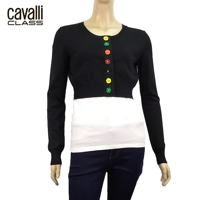 Cavalli Class カヴァリクラス カーディガン ニット ボレロ 6万37 レディース 花モチーフ 長袖 トップス ブランド 春夏 ブラック 40 Robertocavalli あすつく Www Arilab Com Tr Index Php