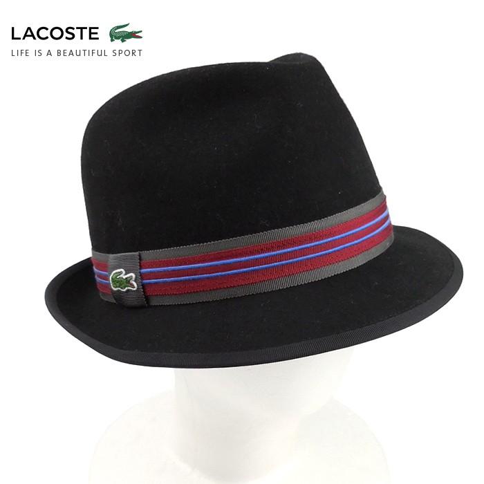 ラコステ メンズ 帽子 中折れ帽子 中折れハット レディース Lacoste 1万51 フェルトハット ウール ブランド 秋 冬 ブラック 58 あすつく Fcekano Edu Ng
