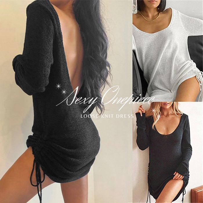 100円オフ ボディコン セクシー ワンピース レディース 胸元 セクシー ドレス 服 ゆったり ワンピ ミニワンピ Sexy ゆるニット 透け 長袖 ボディコンワンピ 黒 Icoc3 Museum8 通販 Yahoo ショッピング