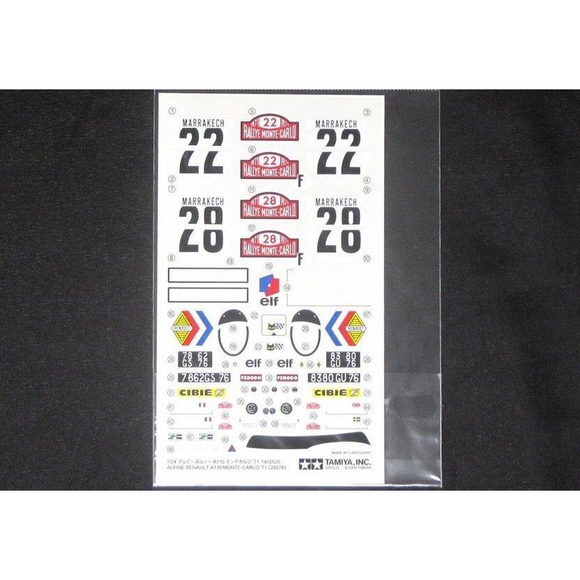 タミヤAP 1/24アルピーヌルノーA110モンテカルロ′71デカール