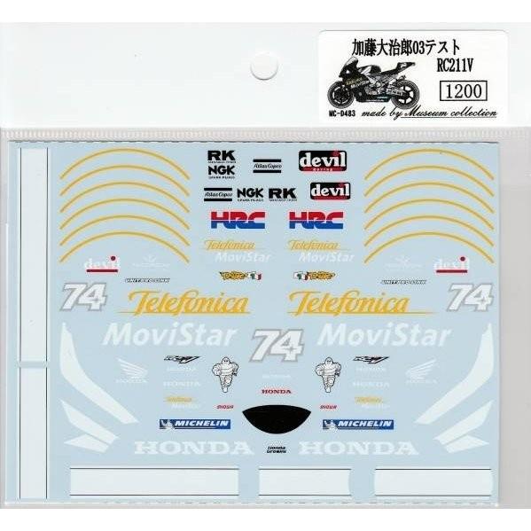 1/12ホンダRC211V'03テスト加藤大治郎デカール : ミュージアム