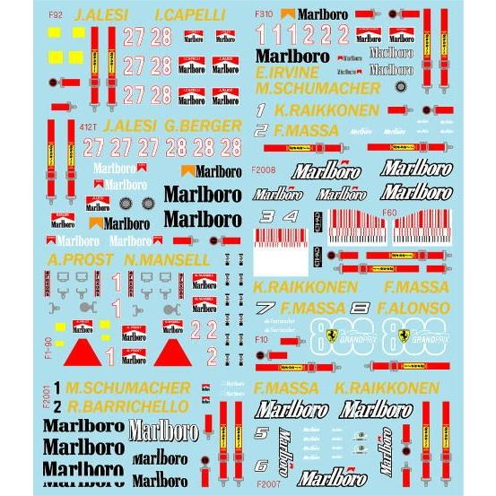 1/64フェラーリF1用追加ロゴ1台用デカール : ミュージアムコレクション