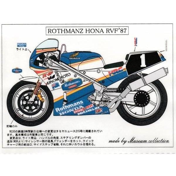 1/12ホンダRVF750'87ロスマンズデカール : ミュージアムコレクション