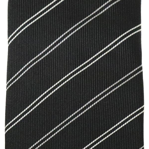 【新品未使用】アルマーニコレツォーニ ネクタイ ブラック ホワイト ストライプ ARMANI COLLEZIONI アルマーニ コレッツォーニ 【訳あり