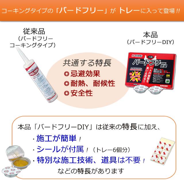 マンション ベランダ 鳩忌避剤セット/バードフリーDIY 6個入/箱 スーパーハトジェット 1本 ハト撃退 手すり 近寄らせない  鳩退治セット 送料無料｜mushi-taijistore｜03