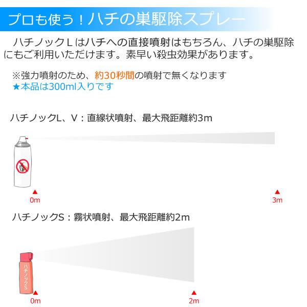 あすつく対応/定番 人気 ハチノックL 300ml スズメバチ 蜂の巣駆除殺虫剤 即効性 業務用ハチの巣処理用｜mushi-taijistore｜02