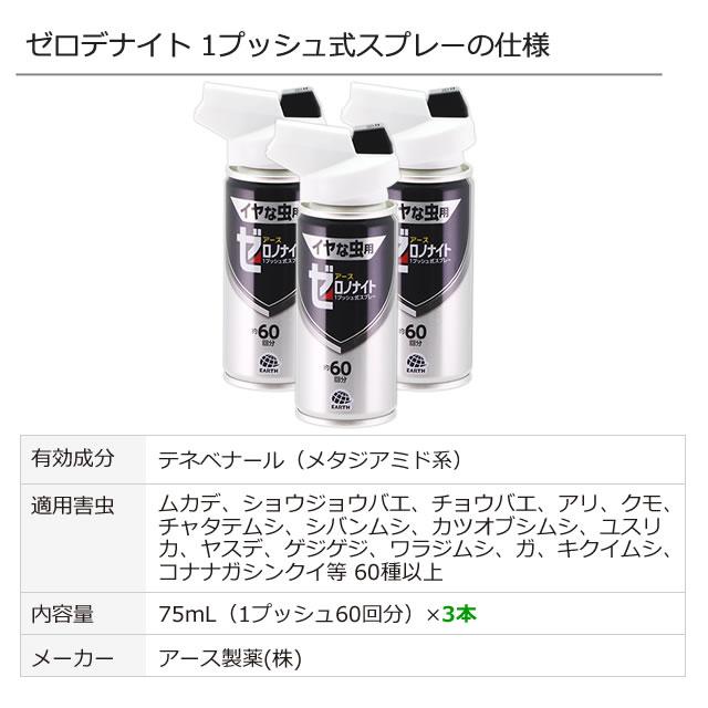 ゼロデナイト ゼロノナイト イヤな虫用 1プッシュ式スプレー 60 ゼロデナイト ゼロノナイト イヤな虫用 1プッシュ式スプレー 60
