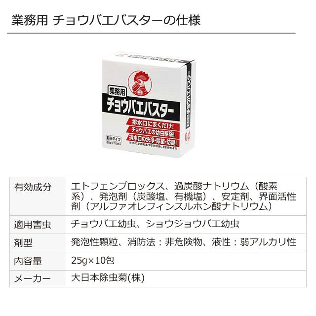 金鳥 業務用チョウバエバスター 25g×10包入 チョウバエ駆除 殺虫 + 排水口の除菌 洗浄 防臭 小バエ発生源対策 あすつく 粉末タイプ キンチョー｜mushi-taijistore｜08