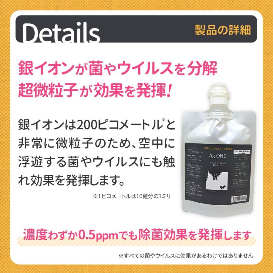 ペット用 愛犬用 銀イオン 除菌剤  AgONE 200ml BLOOM ペット 犬 除菌 消臭 銀イオン 加湿器 爆買 |  | 02
