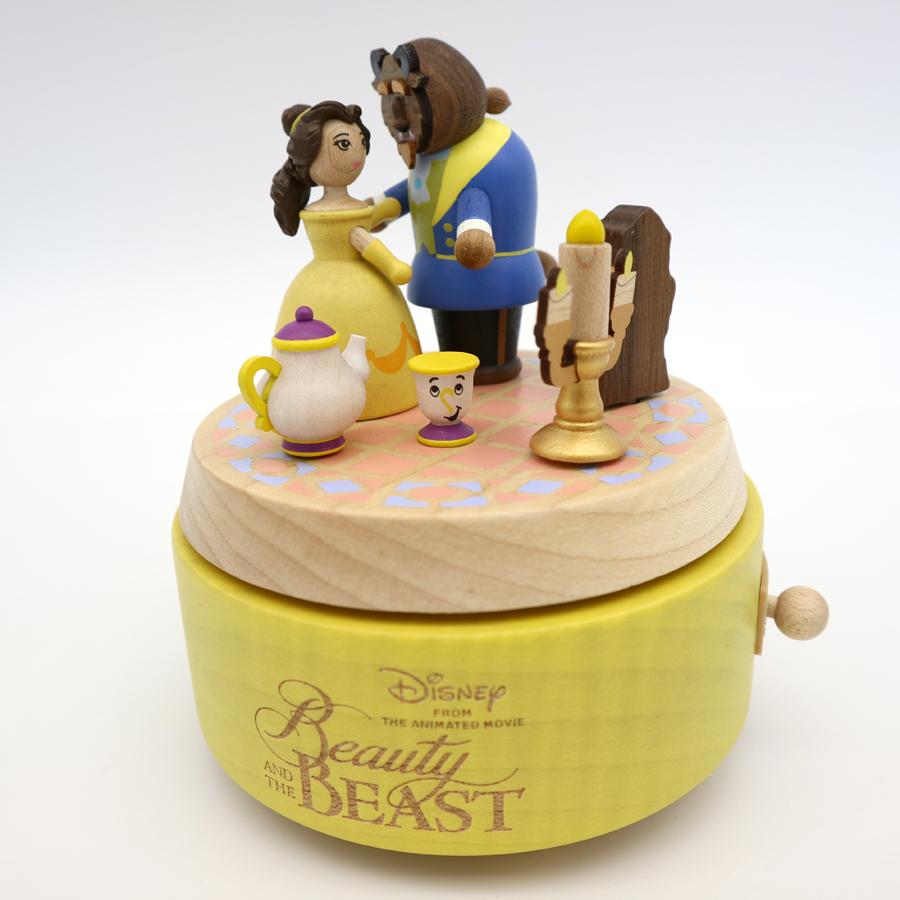 ディズニー 木製からくりオルゴール 美女と野獣 18弁 在庫 量産