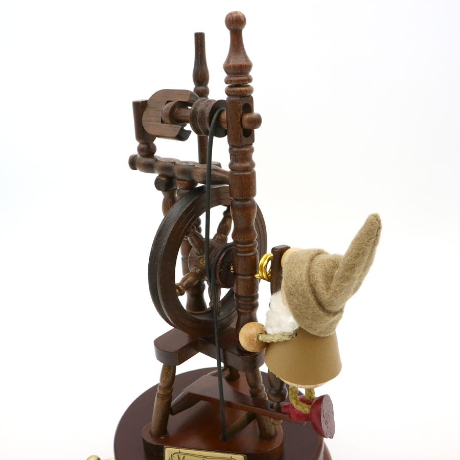 オルゴール プレゼント 好きな曲を選べる 木製 ミニアンティーク 糸車