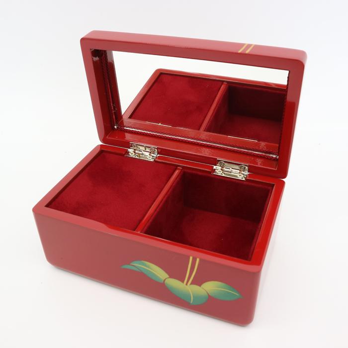 オルゴール プレゼント 会津塗宝石箱S 👒 朱 30弁タイプ 好きな曲を