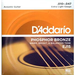 D’addario／EJ15 Extra Light を 10set　ダダリオ フォークギター弦｜musicfarm
