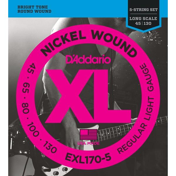 D'Addario EXL170-5 Soft(ロングスケール)5弦 ダダリオ 5弦ベース弦 ロングスケール　1SET｜musicfarm