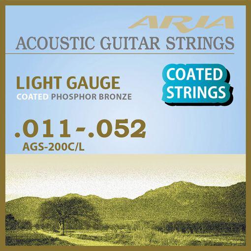 Aria／AGS-200C/L を 3set　フォークギター コーティング弦｜musicfarm｜02