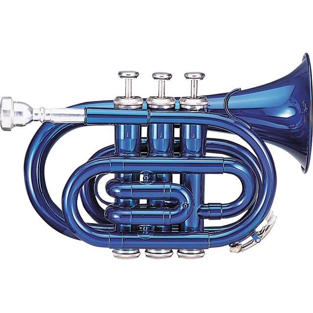 Kaerntner／Pocket Trumpet KTR33P MetallicBlue MBL 入門セット付き (譜面台、教則DVD、教則本、ミュート、ラッカーポリッシュ)　ケルントナー トランペット