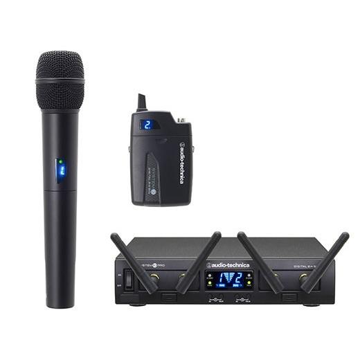 audio-technica ATW-1312 ラックマウント2chコンボワイヤレスシステム ベルトパックとハンドヘルドが1台ずつの2ch