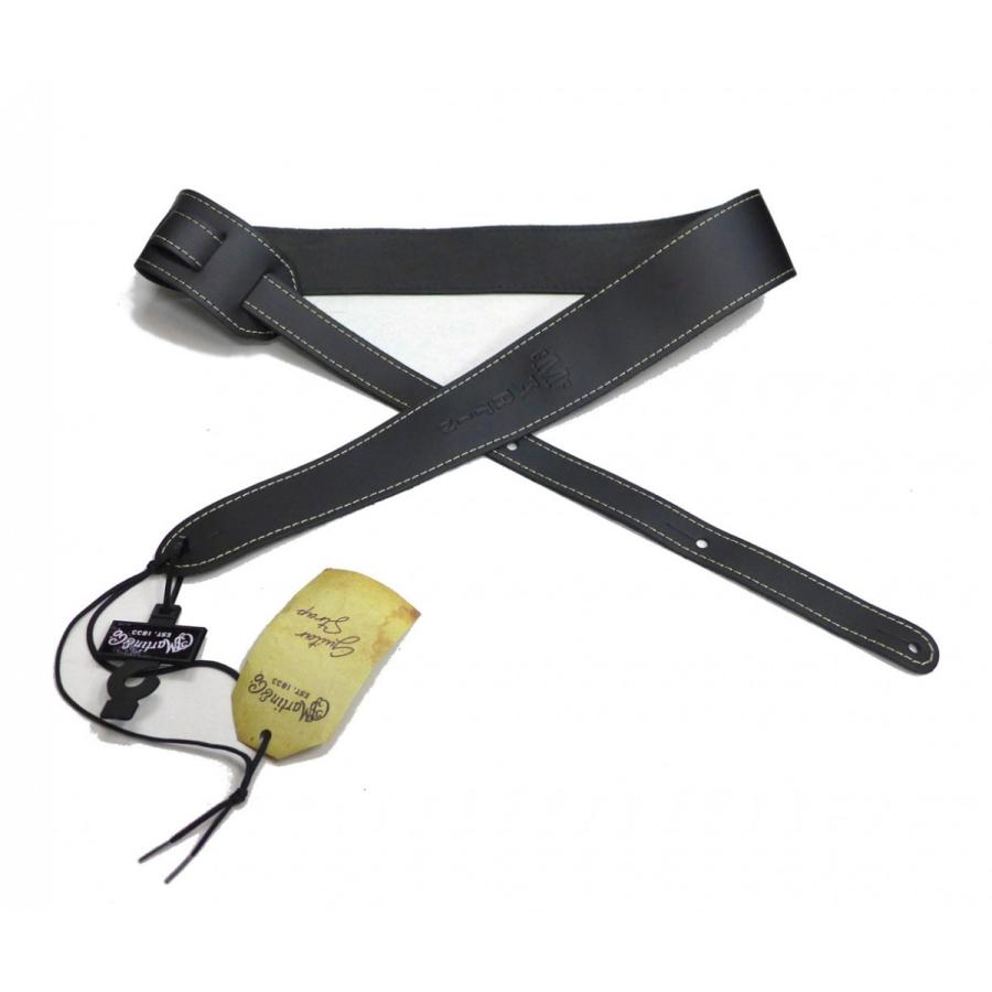 Martin　マーティン　ギター　ストラップ MARTIN Martin SLIM STRAP (Black)[18A0046]《レザーストラップ