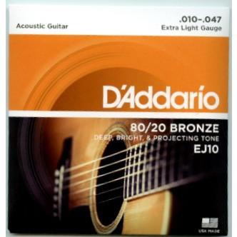 D'Addario EJ10 Extra Light Gauge アコースティックギター用 3SET｜musicfarm