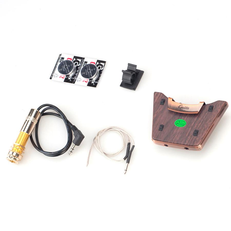 Guitto アコースティック ギター用 ピックアップ マイク & ピエゾ トーンコントロール フェイズスイッチ付 GGP01