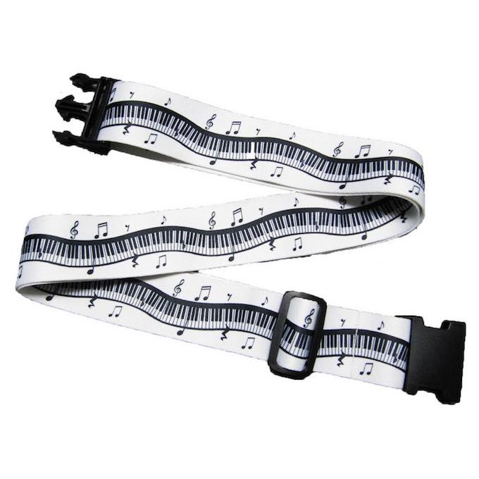 旅行カバンベルト ピアノ キーボード柄 スーツケースベルトMusic