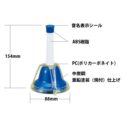 ゼンオン ミュージックベル カラータッチ式タイプ8音セット CBR-8T_1