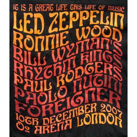 レッドツェッペリン Led Zeppelin - Ahmet Ertegun Tribute Concert: Big Names T-Shirt Black L-size (goods)｜musique69