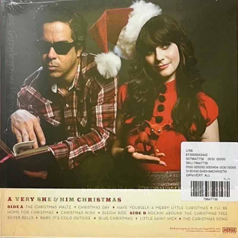 ズーイーデシャネル Zooey Deschanel (She & Him) - A Very She & Him Christmas: Exclusive Translucent Green Coloured LP (vinyl)｜musique69｜02