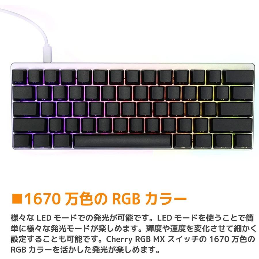 標準保証 Vortexgear メカニカル キーボード Vortex10 英語us配列 61キー ホットスワップ対応 Cherry Mxrgb 静音赤軸 Vtg オリジナル Dif Mocorito Gob Mx