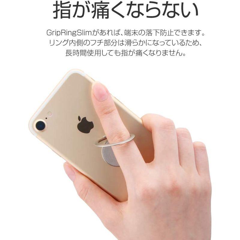 本店は本店はLEPLUS スマホリング Grip Ring SLIM 超極薄 1.8mm 落下防止 360度回転 スタンド機能 超薄型 軽量 ブラック  ホールドリング