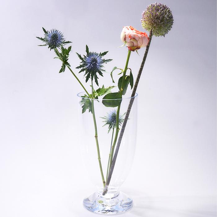 フラワーベース 割れない ガラス 花瓶 大きい おしゃれ φ17.5×H33cm PV