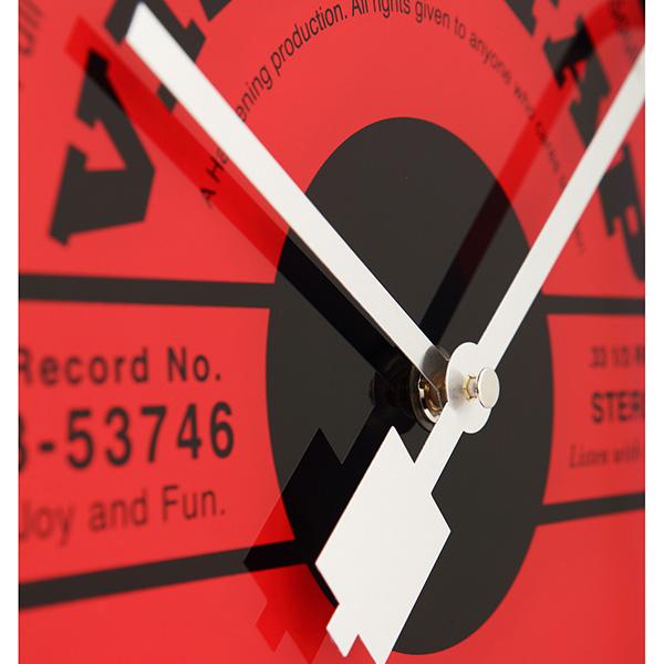 掛け時計 φ43.0cm ネクスタイム ビニールタップ 8141 レコード LP 音楽