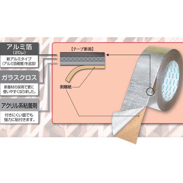 光洋化学 ダクトテープ 目張り用 20巻 50mm×20m アルミエース AG-30L アルミテープ 耐熱 防炎 防炎1級合格品 強度 ...