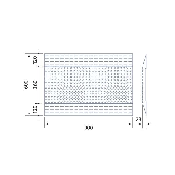 点字目隠しマット アラオ AR-0956 600×900mm 滑り止め ノンスリップ