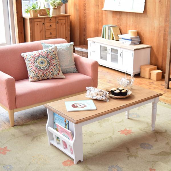 東谷 CFS-214 W105×D50×H40 センターテーブル 白い 木調 木製