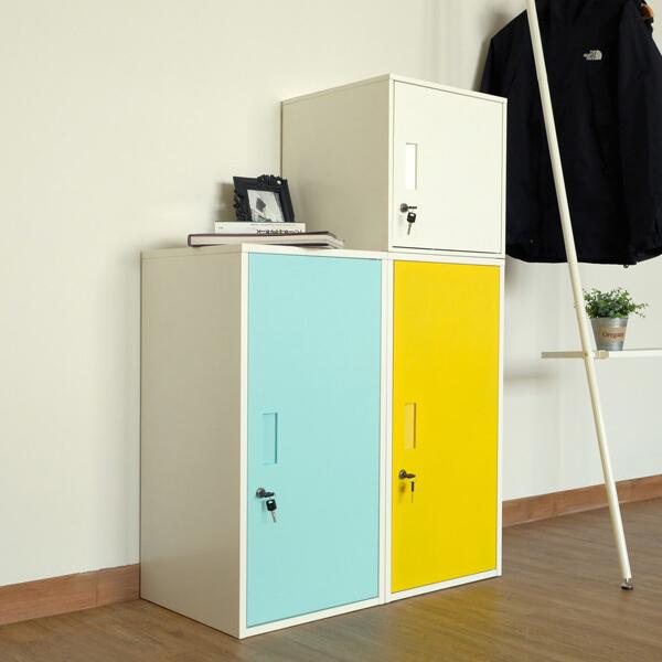 ロッカー W38×D38.5×H76.2cm キューブBOX 鍵付き ハイタイプ : MUST