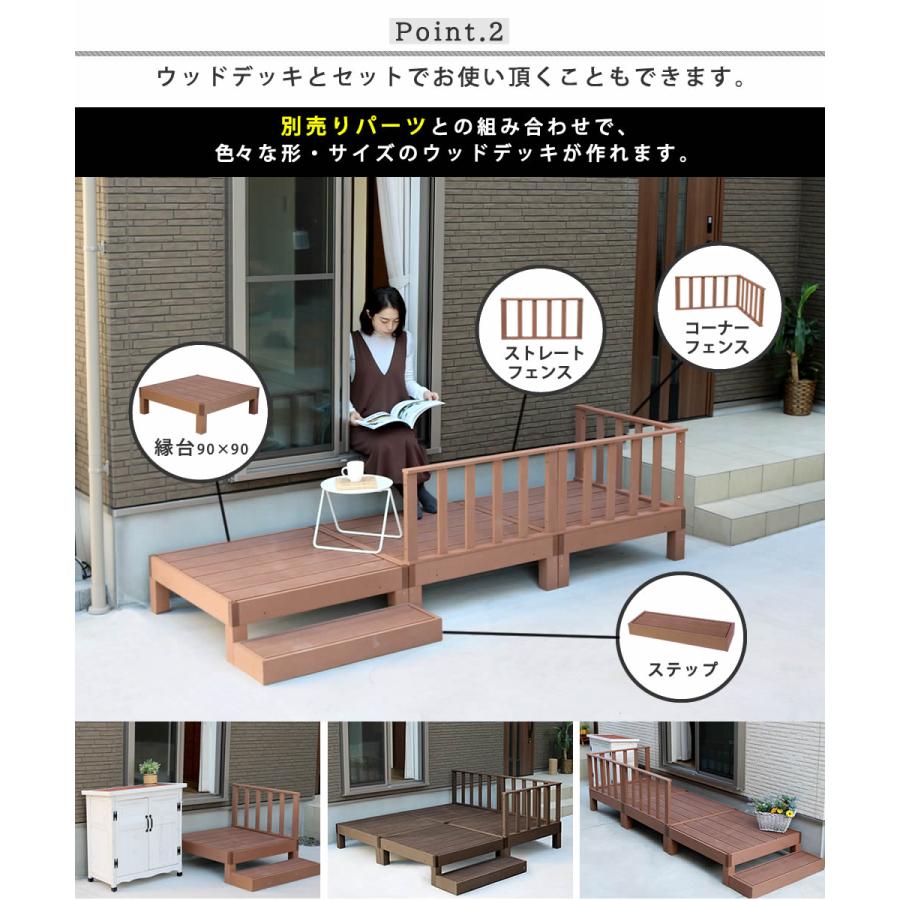 ウッドデッキ 階段 人工木 樹脂 台 踏み台 腐らない diy 簡単 後付け エコフィール ステップ 1個_5